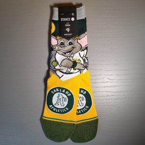Stance MLB Oakland Athletics Mascot Casual Crew Socks Youth Large 3-5.5